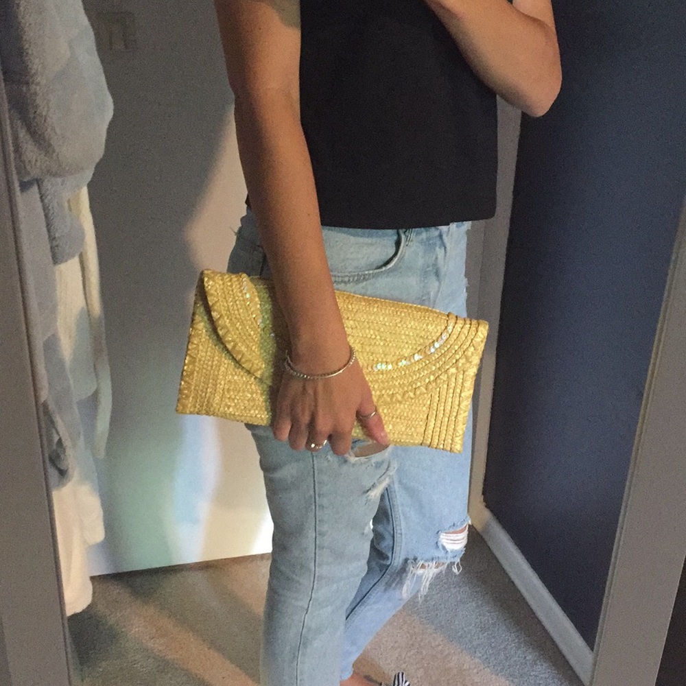 Old Navy | Wicker Clutch w/ Sequins Trim